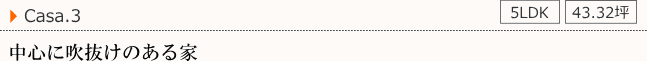 ケース3、中心に吹抜けのある家（5LDK)