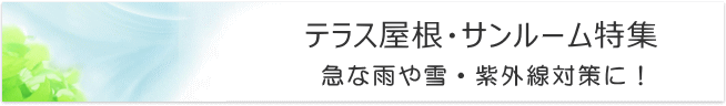 テラス屋根・サンルーム特集